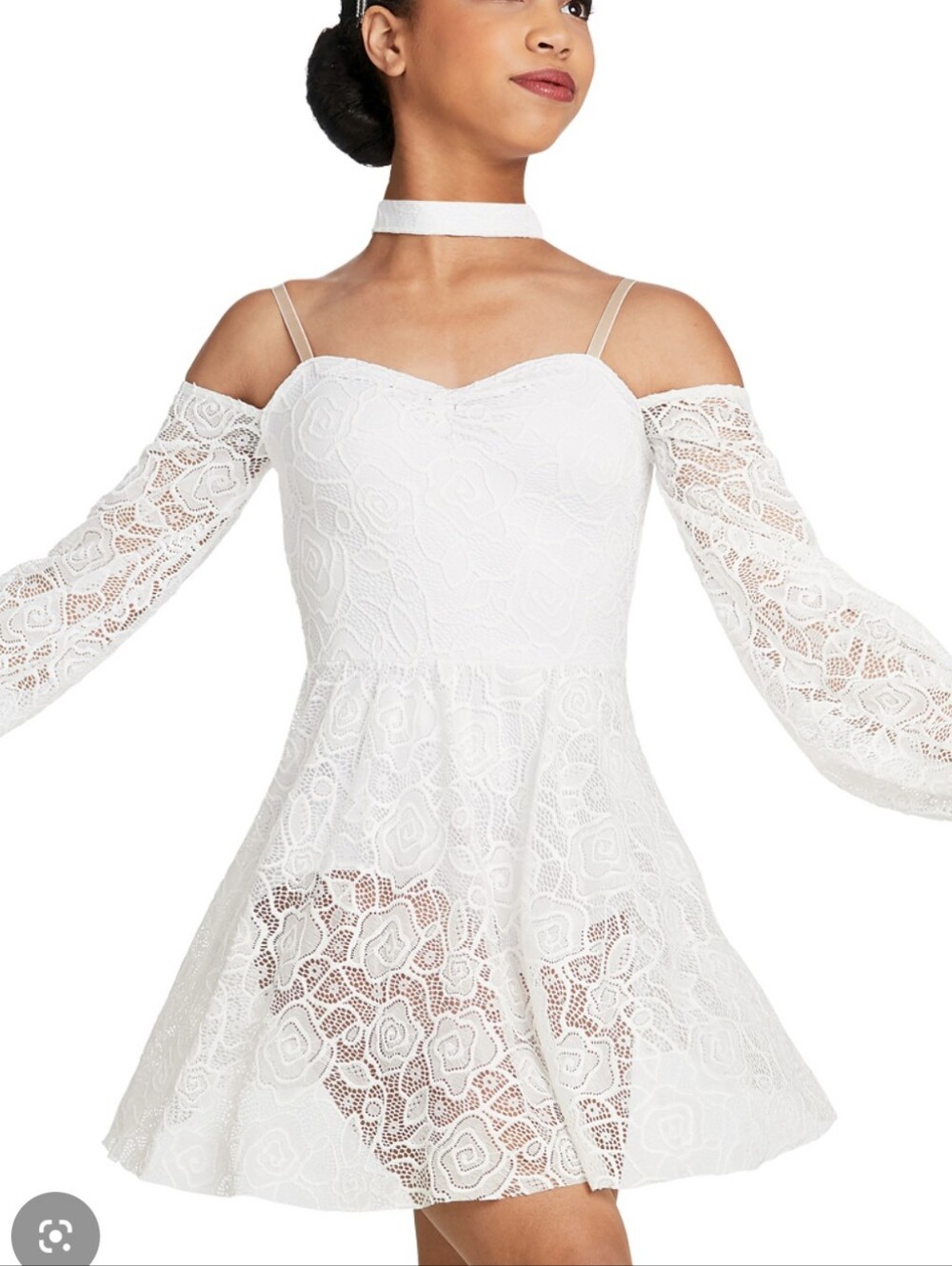 Weissman Girls Off White/Ivory Lace Long Sleeve Dance Dress Costume